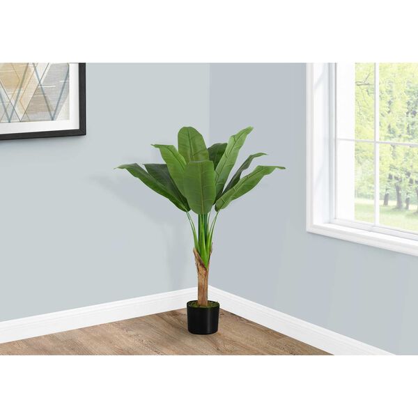 Black Green 43-Inch Indoor Faux Fake Floor Potted Real Touch Artificial Plant, image 2